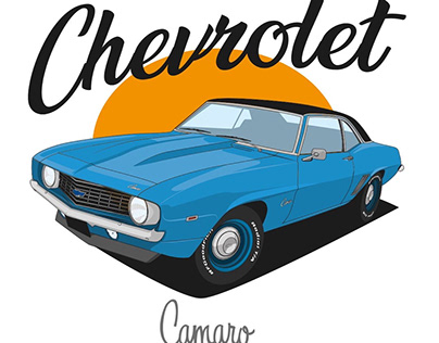 Chevrolet, camaro, Classic car, illustracion, dibujo