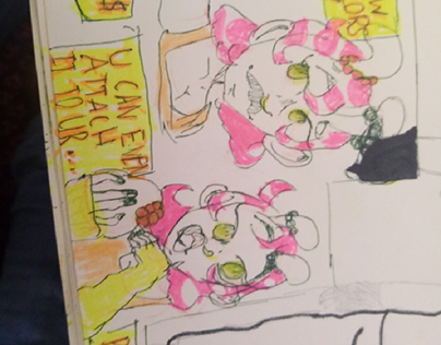 Coloring with highlighters bcuz I have no markers