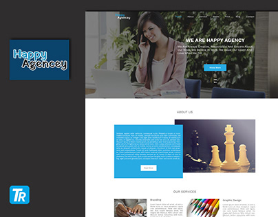 Happy Agency WordPress Theme UI Design