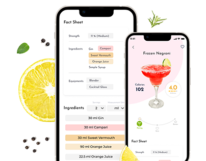 Gin Database Mobile App Design