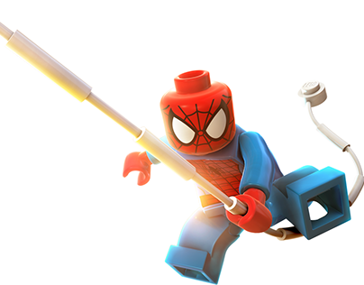 lego spider man swinging