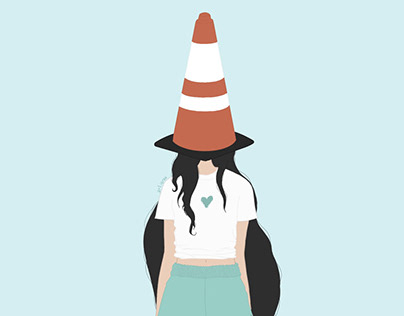 traffic cone head