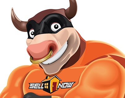 SellNow 3D Bull Cartoon Mascot