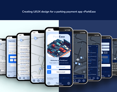 Creating UI/UX design for a parking payment app.