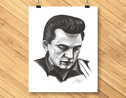 Johnny Cash digital "pencil" sketch