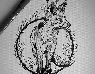 Tattoo design : Fox