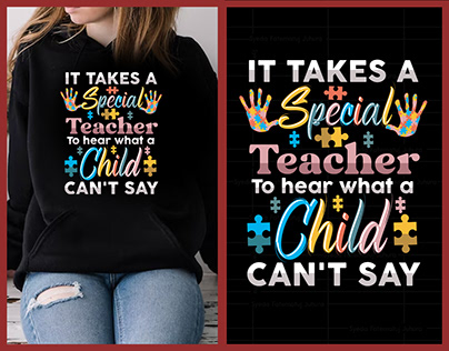 Special Teacher Autism Awareness T Shirt Design