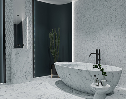 Carrara marble bathroom design