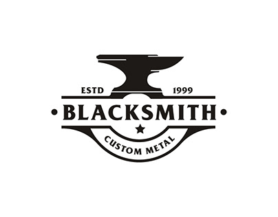 vintage blacksmith logo design
