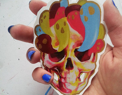 Haunted Skull Sticker