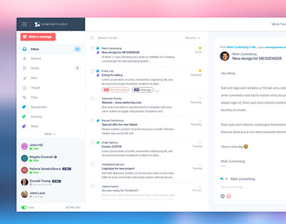 Email UI Design with Chat