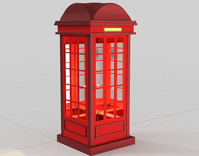Red Phone Booth 3D Model