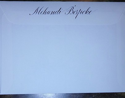 Handwritten invite for Mehandi Bespoke