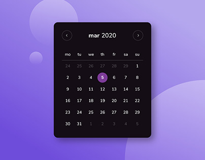 Daily UI :: 038 Calendar