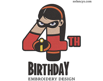 4th Birthday Incredibles Embroidery Designs