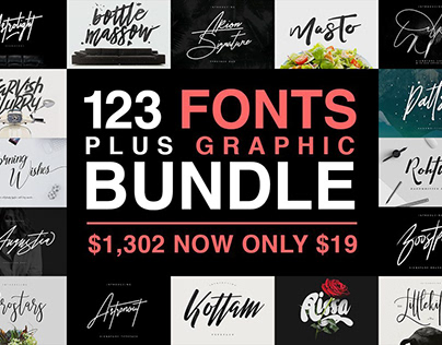123 Fonts Plus Graphic Bundle