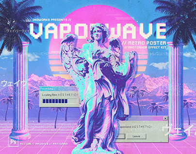 Vaporwave - Retro Poster Photoshop Effect Kit