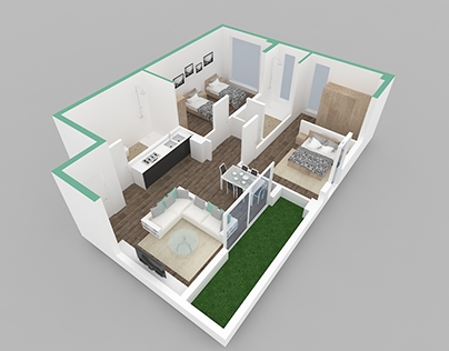 Apartment rendering, virtual tour