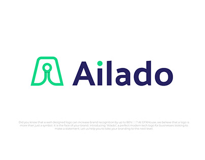 Ailado logos Modern Technology AI Branding, Logo Design