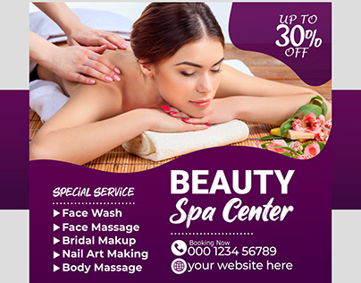 Beauty spa center social media post design