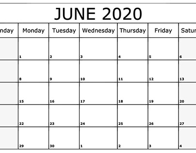 free june 2020 calendar