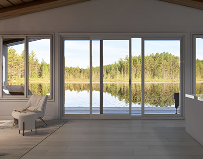 Serene Lakeside House: Scandinavian Minimalism