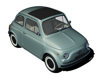 3D modelled Fiat 500
