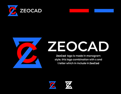 zc leter logo with red and blue color