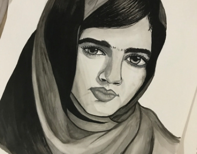 Malala 100% nanquim em canson A3