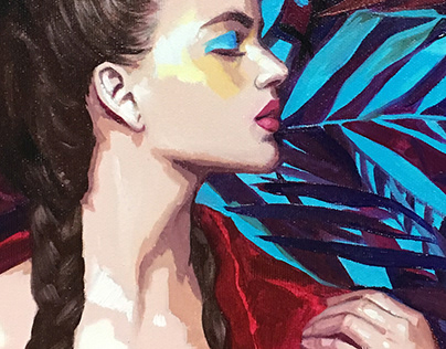 "Kuszenie" oil on canvas 40x30
