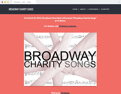 Broadway Charity Songs site design