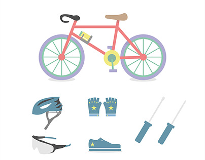 bicycle vector set
