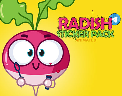 Animated Stickers Set 'Mr.Radish'