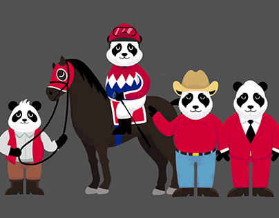 Panda Jockey Team Character Design