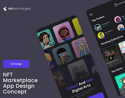 NFT Marketplace app design concept