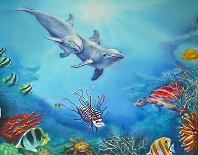 wall painting, sea depth