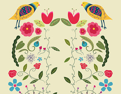Bird and Flower Illustration