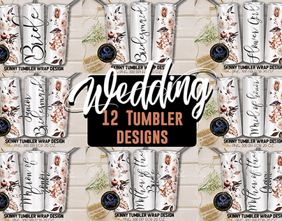 Boho Bridal Party Tumblers, 20 Oz. Straight Designs
