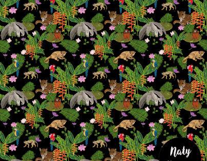 Amazon animal friends, repeat pattern collection