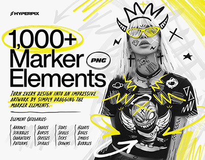1,000+ PNG Marker Elements / Textures