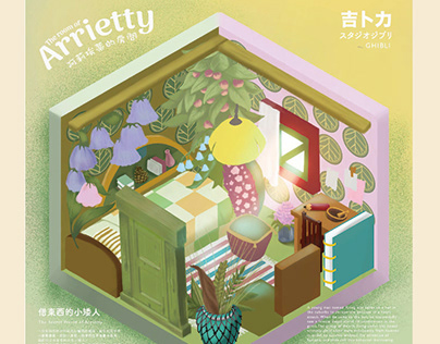 The room of Arrietty-------Digital Art/Isometric/