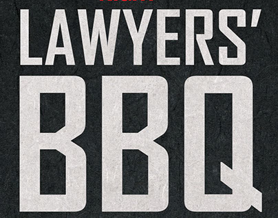 Table tent "Lawyers' BBQ"