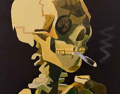 Van Gogh skull smoking master study