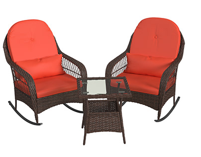 Table set rattan modelling and rendering