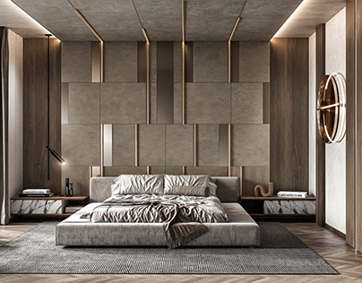 Modern Bedroom Design / Interior Render