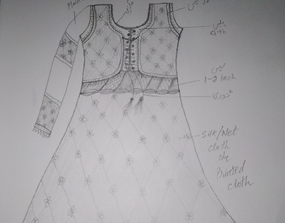 Cloth pencil sketch designing