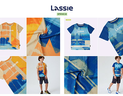 Fabric artwork for Lassie children's clothing brand