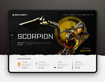 Scorpion Undead Ninja Mortal Combat site concept