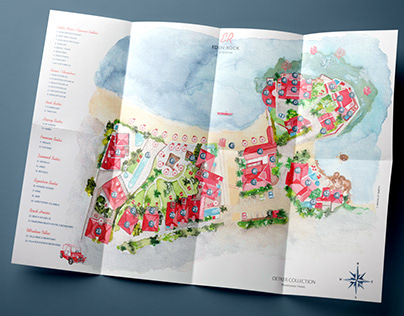 Illustration - Carte des Caraibes + plan de l'Eden Rock