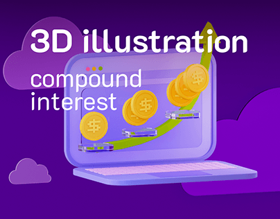 3D Art Bank Deposit Illustration (Compound Interest)